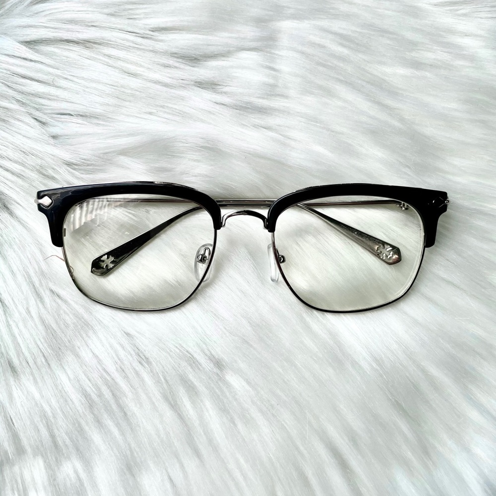 Clear Lens Glasses with Black and Silver Frame